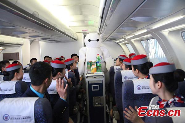 Stewardess turns to Baymax to improve service