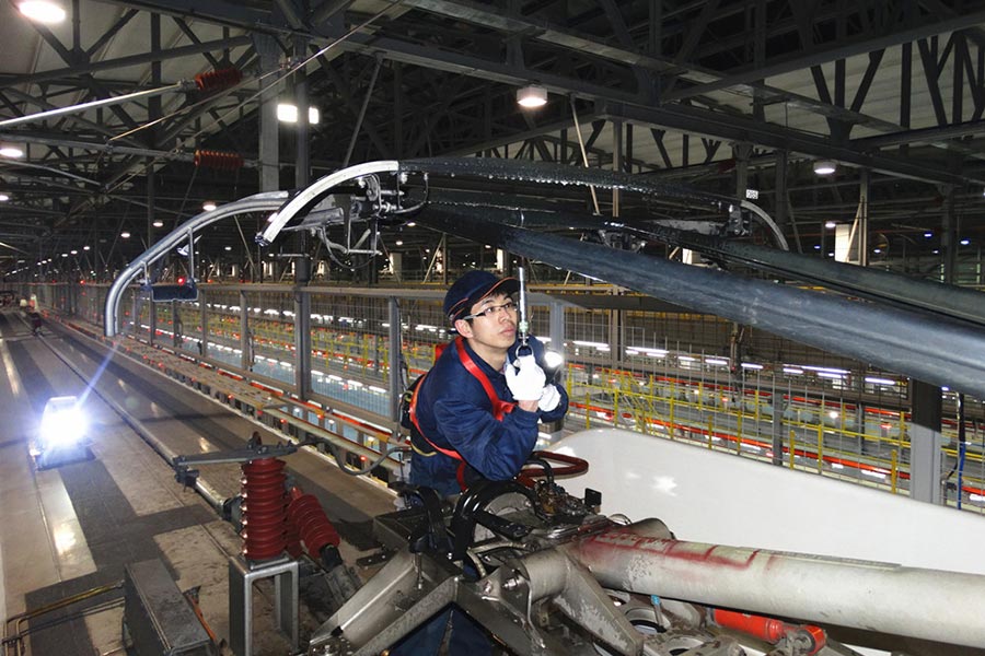 Train technicians ensuring safe journey home