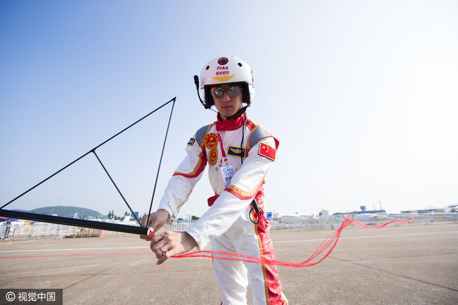 Chinese captain takes off at Air Show China in Zhuhai