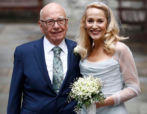 'Happiest man in world' Rupert Murdoch marries ex-model Jerry Hall