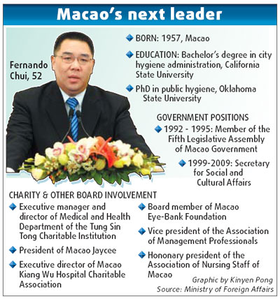 Macao's new chief 'people-oriented'