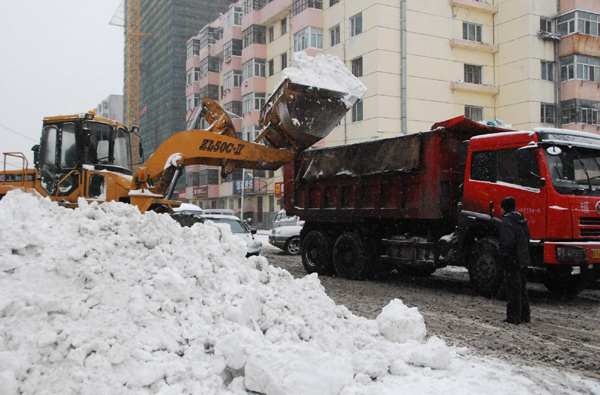 Heavy snow hits NE China