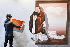 3D paintings entertain people in Hong Kong