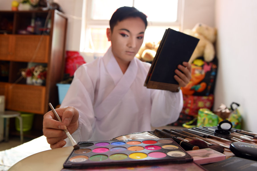 Cross dressing for Peking Opera