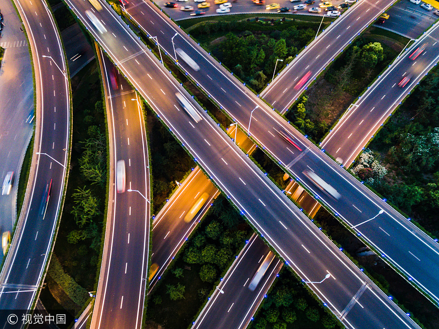 Nanjing overpass an impressive sight from the air