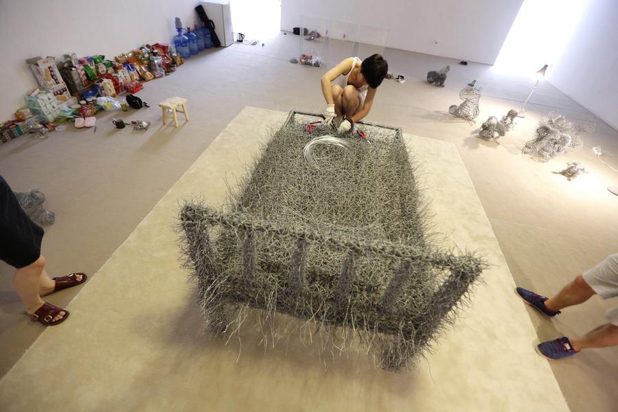 Artist to sleep on iron wire bed for 36 days