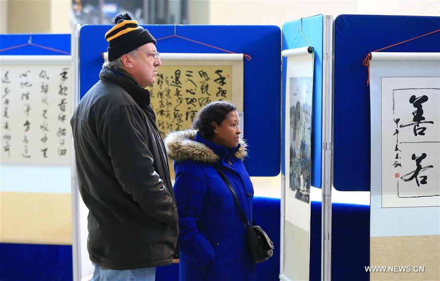 Chinese paintings and calligraphies displayed in Canada