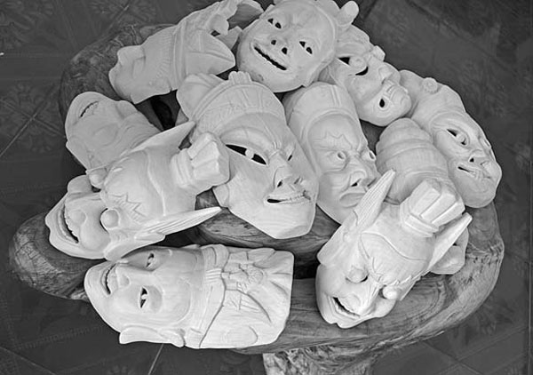 Hidden heritage behind Nuo show masks