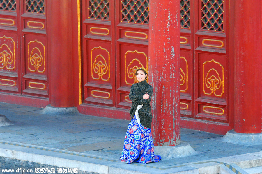 Bright Temple of Heaven shines in winter