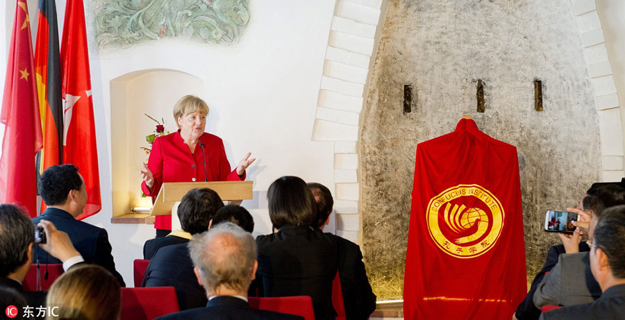 Angela Merkel inaugurates Germany's 17th Confucius Institute