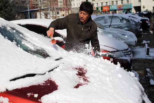 組圖：三月降春雪 素裹銀裝扮靚京城