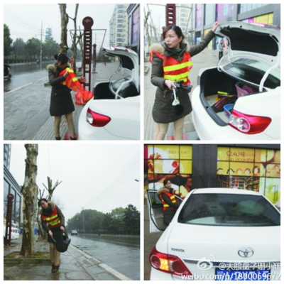 武漢一女子開轎車撿垃圾 真實(shí)身份引猜測(cè)(圖)