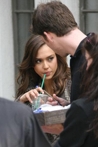 Jessica Alba filming Revlon ad