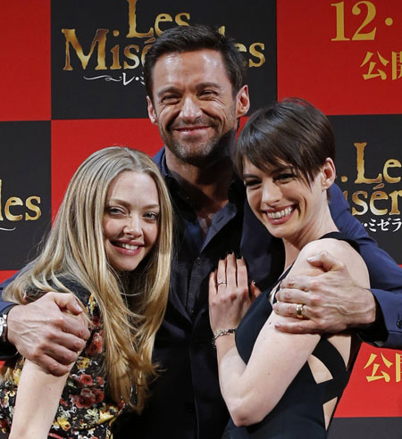 Cast members promote 'Les Miserables' in Tokyo