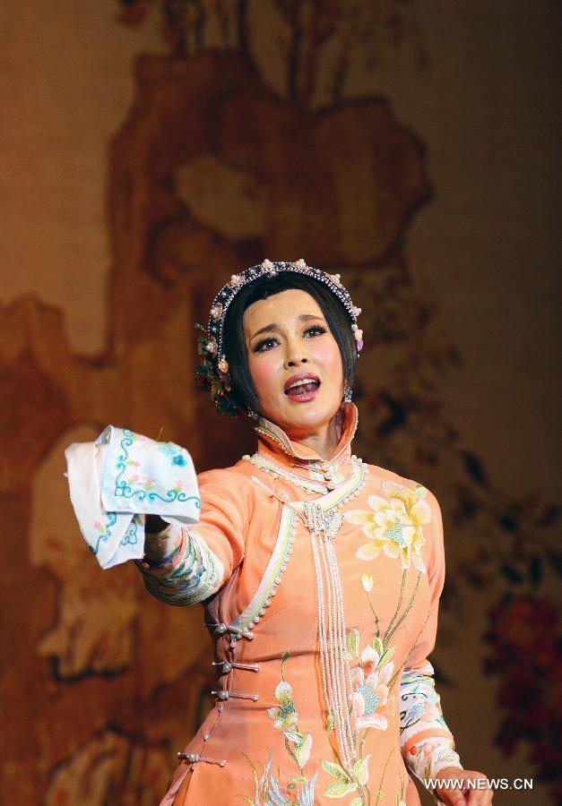 Actress Liu Xiaoqing performs stage drama