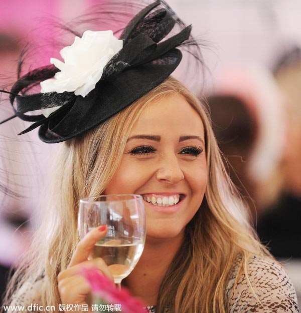 Ladies in beautiful hats at Cheltenham