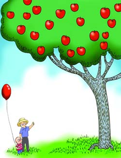 A boy and his apple tree 男孩和蘋果樹