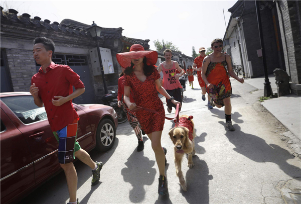 Red Dress Run in Beijing for fun