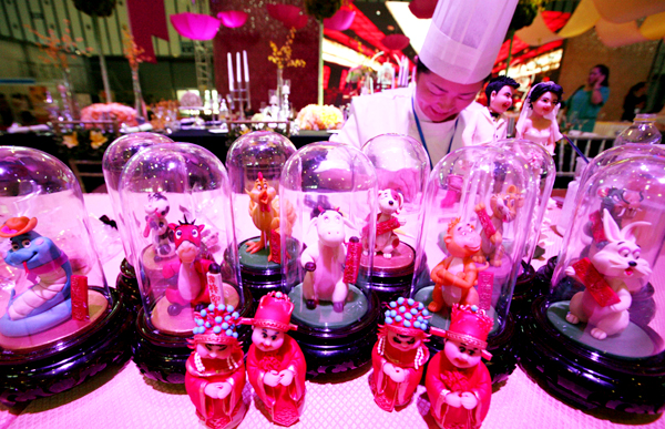 Romantic Dough Figurines on display at Wedding Expo