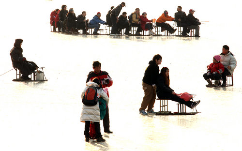 On a frozen lake