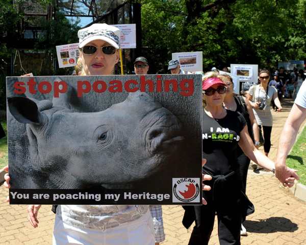 Protest against rhino poaching