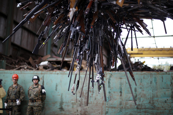 Firearms destroyed in Santiago