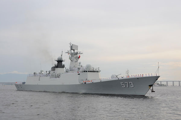 Chinese navy warships visit Brazil