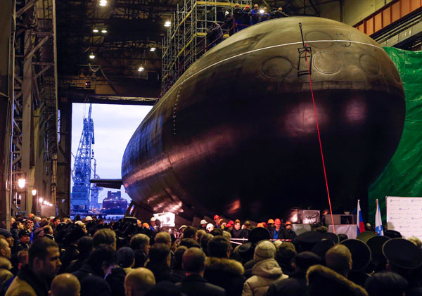 Submarine launching ceremony held in Russia