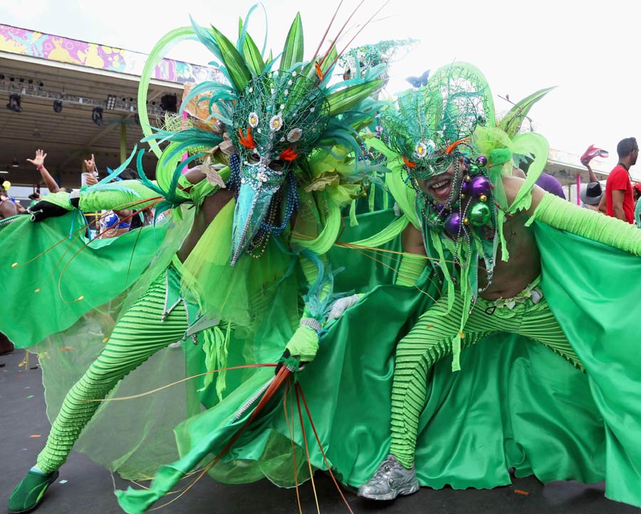 Revellers gather at Trinidad and Tobago Carnival