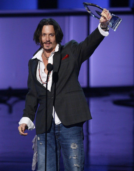 Johnny Depp at the 2010 People's Choice Awards in L.A.