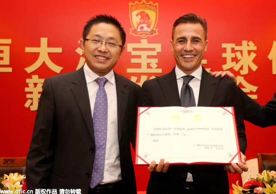 Cannavaro's Evergrande life in photos