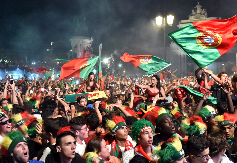 Portugal's fans celebrate victory of Euro 2016 in Lisbon