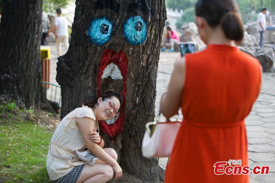 Tree paintings draw tourists to park