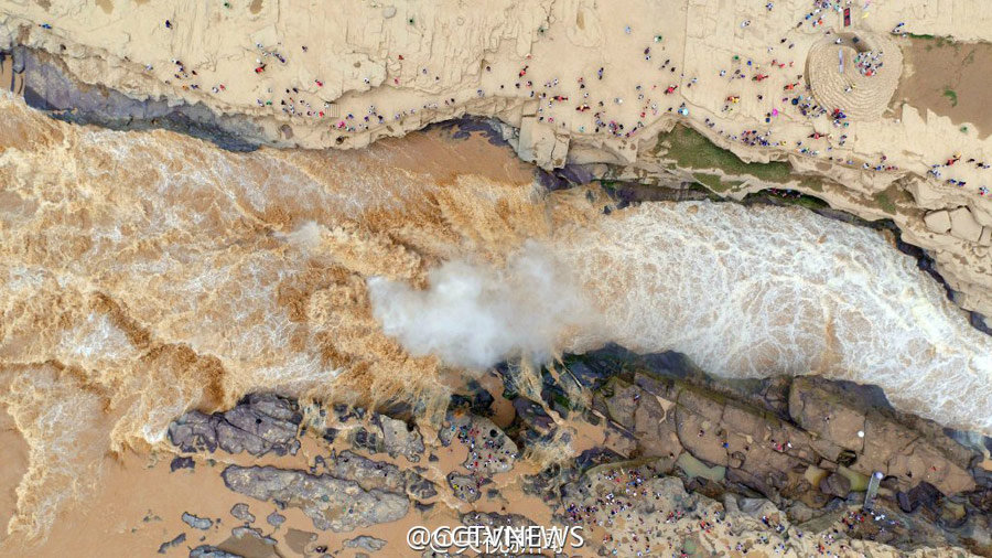 Magnificent view of Hukou Waterfall