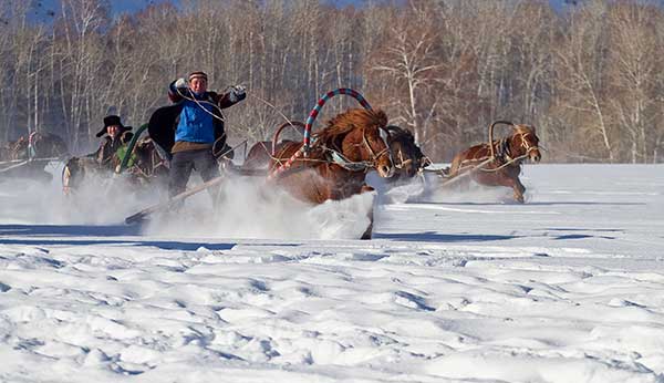 Altay's wintertime play