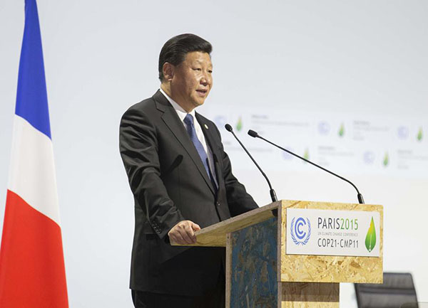 Xi sends strong signals at Paris climate talks