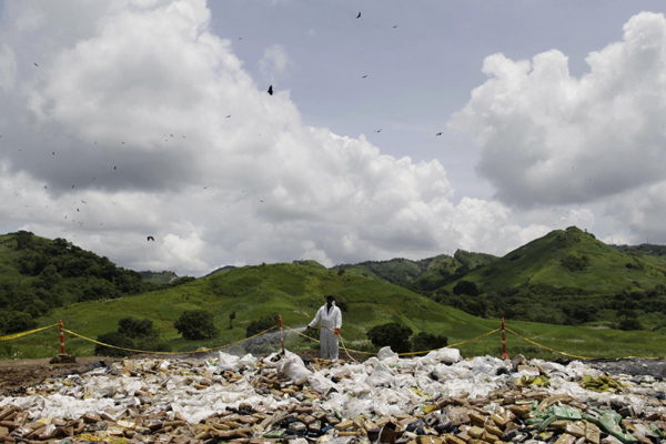 Drugs destroyed by Panama's anti-narcotics police