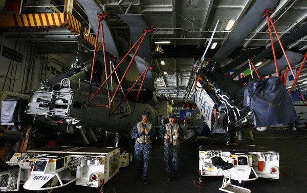 US carrier docked in Philippines