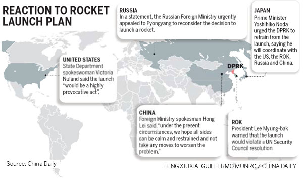 DPRK urged to halt satellite launch plan