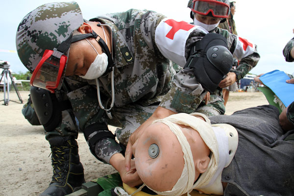 Chinese, US militaries practice disaster relief