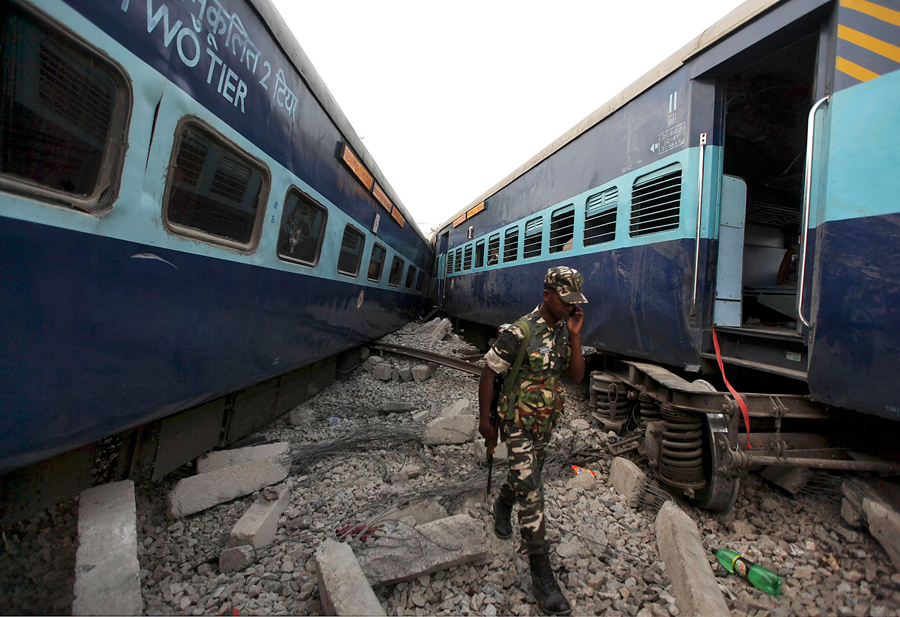 Train crash in northern India kills at least 40