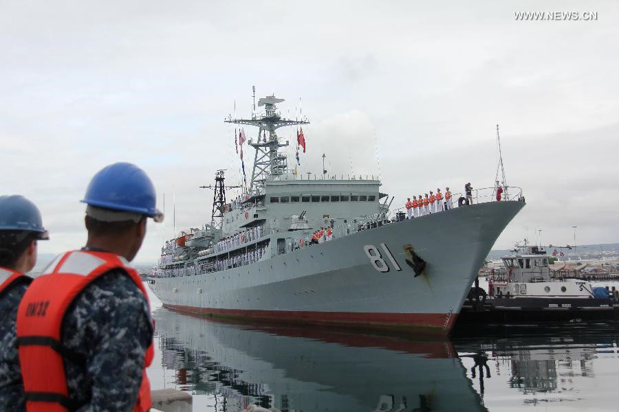 Chinese Navy's training vessel arrives in Pearl Harbor