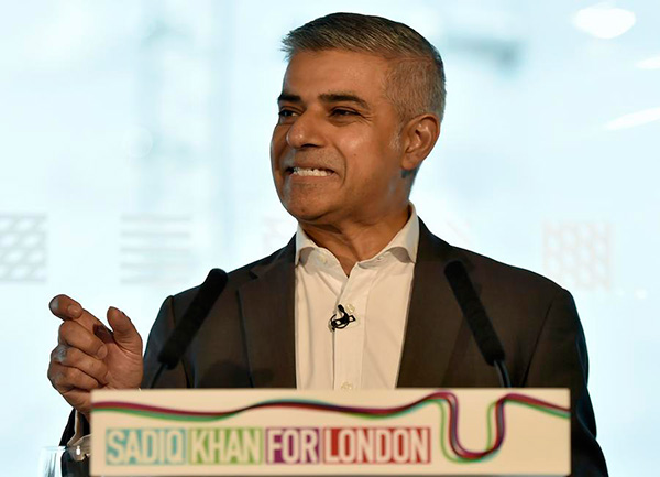 UK's Labor Party politician Sadiq Khan elected first Muslim mayor of London