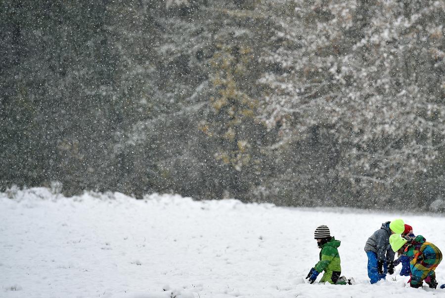 First snow in Hamburg