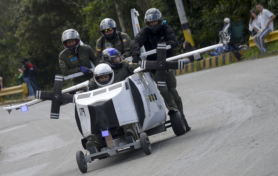 Participants dressed up to celebrate Car Festival in Colombia