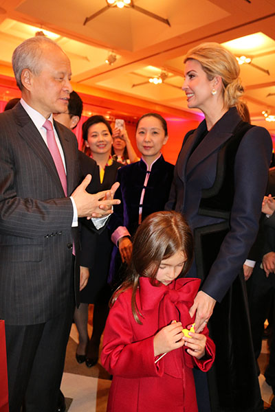 Ivanka Trump's Chinese-speaking daughter gets star status at festive Chinese embassy