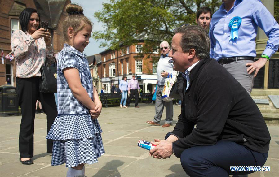 Cameron campaigns for votes ahead of general election in Nantwich, UK