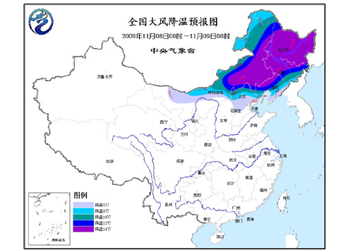 新一輪大風(fēng)降溫和雨雪將席卷中國(guó)大部